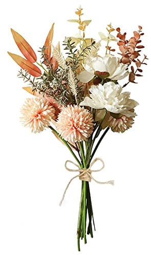 Weldomcor Kunstblumen Hortensien Künstliche Pflanzen Unechte Blumen Deko Seidenblumen Kunstblumenstrauß künstlich Blumenarrangements Hochzeit Zimmerdeko, Rosa