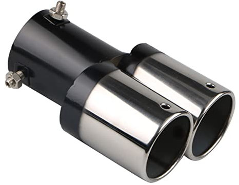 ETOPARS 63mm Extrémités de Tuyau d'échappement Universel Embouts Silencieux D'éChappement Acier Inoxydable Voiture Silencieux Queue Double Sortie Droit Argent