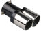 ETOPARS 63mm Extrémités de Tuyau d'échappement Universel Embouts Silencieux D'éChappement Acier Inoxydable Voiture Silencieux Queue Double Sortie Droit Argent