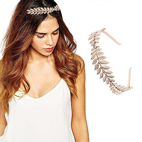 PAIDAXING Serre-tête réglable pour mariage avec strass accessoires pour cheveux de mariée, rose gold, taille unique