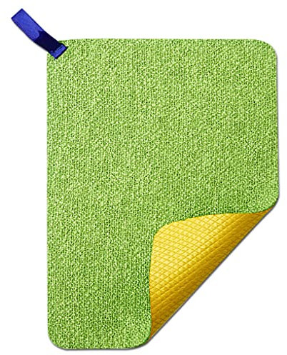 Paño de cocina fibra de algodón absorbente ollas trapo lavable paño de 2 caras encimera toalla estropajo, No.01