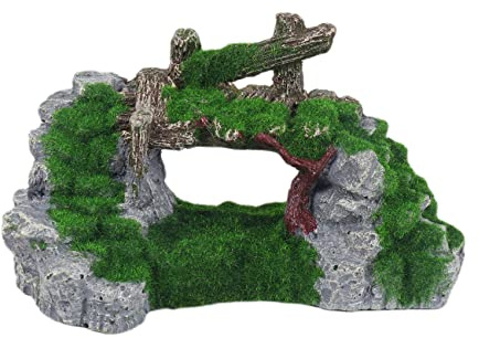 Resin Moss Bridge Fish Decor for Fish Tank Aquarium Ornament