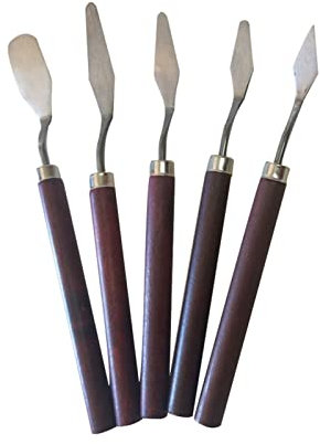 CADENABEAR spatola 5pcs Professional Spatula Spatula Kit Spatula Spatula Kit Palette per Pittura ad Olio Belle Arti Arti Pittura Attrezzo Set Flessibili Blades Strumenti di Pittura