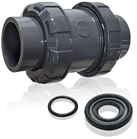 PVC Union Rückschlagventil, Slip Swing Full Port Utility Rückschlagventil, Steckdose Pool Ball Rückschlagventil für Rückflussverhinderung (5,1 cm)