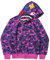 LIAOPUFUS Uomo 3D Stampato Shark Felpa con Cappuccio Hip Hop a Maniche Lunghe Zipper con Cerniera Mimetica Moda Street Wear(S,Viola Destra)