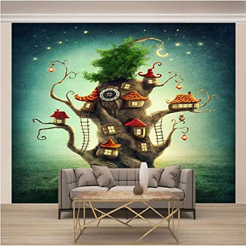 Fototapete Cartoon-Baumhaus Tapete Wandbild Bild Fototapeten Tapete Wandbild Tapete 3D Tapetenkleister Wohnzimmer Die Wand Für Schlafzimmer Wandbild Bordüre - 400x280 cm
