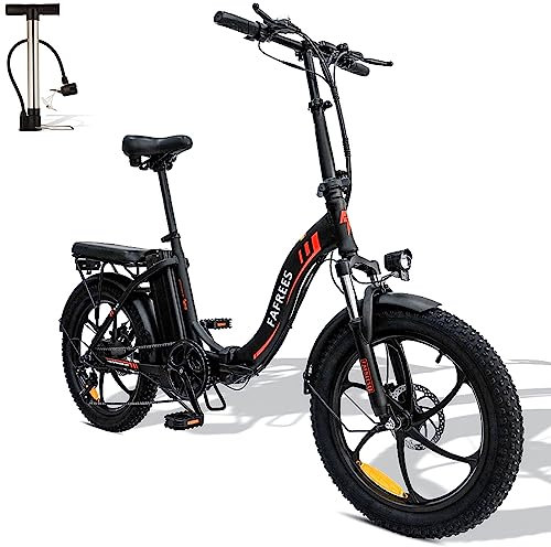 Fafrees F20 Fatbike Herren E-Bike Klapprad 20 Zoll mit 36V 16AH Akku für Pendeln, [ Offiziell ] E Bike Klappbar Damen 250W, 25km/h Mountainbike Shimano 7S 150kg Klapppedale, Citybike StVO. Bremslicht