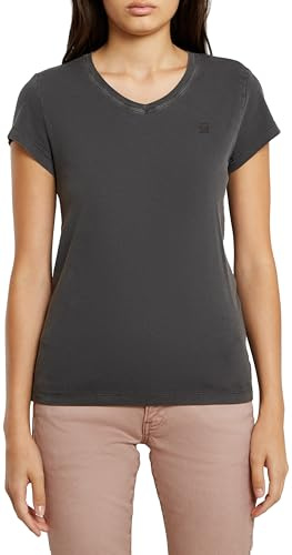 G-Star RAW Damen Eyben Slim V-Neck Top 2.0, Schwarz (dk Black D24533-4107-6484), S