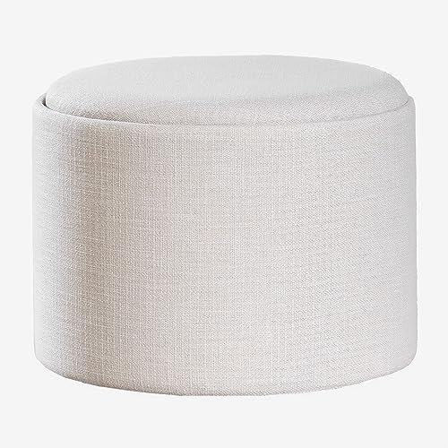 SKLUM Runder Puff mit Tablett und Aufbewahrung aus Leinen Berkeleni Ø56 cm