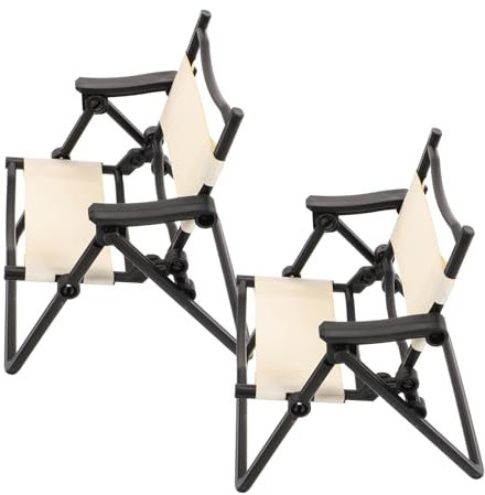 Toyvian 2st Mini-gartenstuhl Mini-telefonhalterung Miniaturstuhl Miniatur-stuhlmodell Puppenhaus-klappstuhl Sandkastenstuhl Mini-Stuhl-telefonständer Miniatur-strandkorb Kleiner Baby Stoff