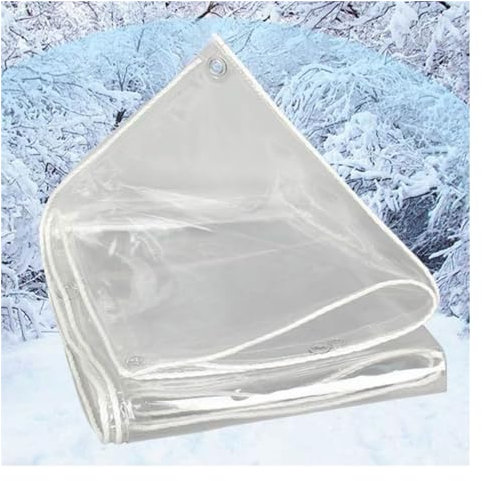Gewächshaus Plane Transparent mit Ösen Wetterfeste Faltbar Kunststoffplane Schutzplane, 0.35mm für Gartenpavillon Balkon Bad Wintergarten, Anpassbar blais (Color : Clear, Size : 5x6m)