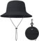 BBXWANG Gorro Pescador Plegables para Mujer, Ajustables Gorro Playa Hombre, Ligeros Bucket Hat para Verano Pesca (FR/ES, Letras, Talla única, Black)