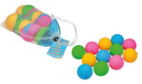 Pustefix Water Splasher Wiederverwendbare Wasserbomben | 12 Flexible & weiche Bomben Schnelles Befüllen | Inkl. praktischer Netzbeutel | Unendlicher Wasserspaß