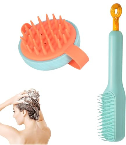 2 Stück Kopfhaut Massagebürste, Silikon Shampoo Bürste, Scalp Massager, Kopfhautmassage für Peeling und Kopfmassage, Kopfmassage Bürste, Kopfmassage & Haarwachstum für alle Haartypen