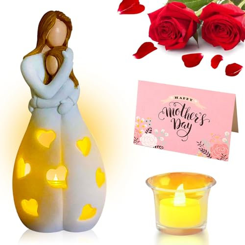 Geschenk Mama Kerzenhalter Geschenk zum Muttertag,Mutter und Tochter Kerzenhalter,Kerzenständer Mama Geschenk,LED Kerze Geburtstagsgeschenk für Frauen,Muttertag,Geschenkideen zu Weihnachten