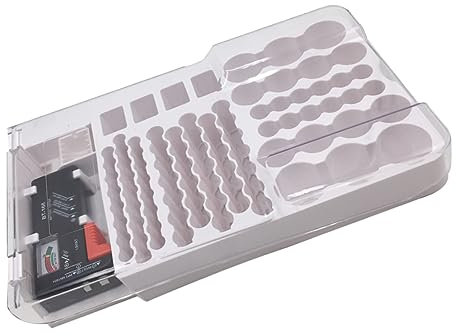 Angoily Batteriekapazitätstester Mit Aufbewahrungskoffer – Stabile Batteriehalterbox Digitalanzeige Batterie-organizer Für Elektronik