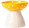 Raised Cat Bowl, Cute Mushroom Cat Water Bowl, Elevated Cat Food Bowl, Ceramic Cat Bowls for Food and Water, Wide Shallow Cat Food Dish, Whisker Fatigue (Yellow)