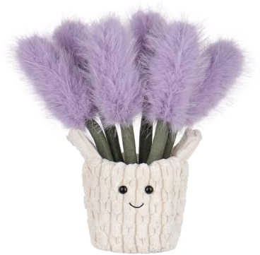 Apricot Lamb Lavendel Blumenkorb Blume Plüschtiere für Kinder, weiche niedliche Kuscheltier für Baby Mädchen und Jungen, Flauschige Lavendel Lila 26 cm