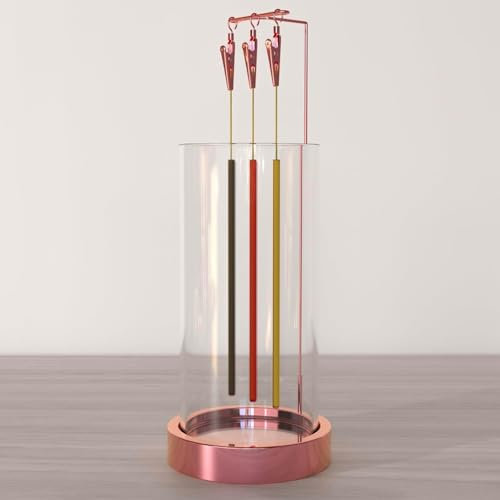 ChangWanna Incense Holder Ash Catcher - Upside Down Glass Incense Holder for Sticks, Reverse Inverted Anti Ash No Mess Insence-Stick Holder, Modern Metal Vertical Burner for Room Decor, Rose Gold