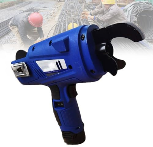 CWCQGH Rebar Bundling Machine, Electric Cordless Rechargeable Rebar Bundling Tool Kit 6600mAh Handheld Bundling Machine for Bridge Engineering, Highway Tunnels, Ground Pipes