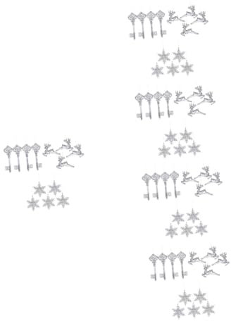 MAGICLULU 5 Sätze Transparenter Schneeflockenanhänger Halloween Dekorationen Weihnachtsbeleuchtung Weihnachtsbaum Hausdekorationsartikel Hue Lichter Lichterketten 13 Stück * 5
