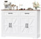HOCSOK Aparador, Armario de Cocina, Armario Almacenaje con 4 Puertas y 2 Cajones, 40 x 120 x 87 cm, Mueble Auxiliar de Cocina con Estantes, para Comedor Entrada Salón