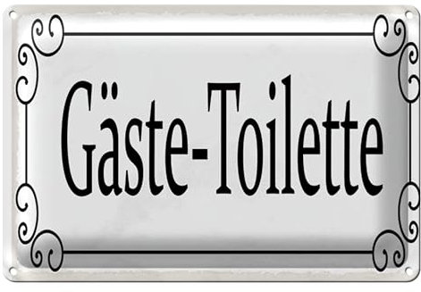 Blechschild | Gäste-Toilette | Nostalgie Design | Dekoration | 20 cm x 30 cm