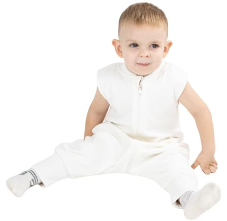 DANKA® Baby Sommerschlafsack mit Beinen – Dünner Schlafsack mit Füßen aus 100 % Baumwolle – OEKO-TEX, Reißverschluss, Atmungsaktiv 1 TOG – Für Frühling, Sommer & Herbst