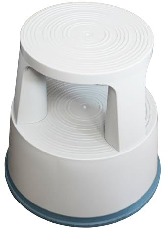 Westcott Rollhocker Hellgrau | Tritthocker mit 3 Gleitrollen | Stopautomatik bei Belastung | max. 150kg | Montage ohne Werkzeug | E-91000 00