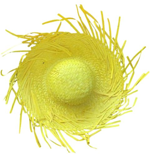 Elnwnnkc Festlicher Sombrero-Hut aus Mexikanern, bunte Foto-Requisiten, hawaiianischer Stil, Hut mit zerrissener Krempe, Strohhut