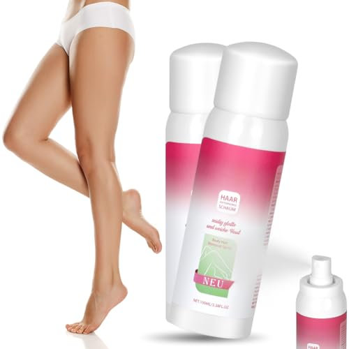 LOPHE Cremas Depilatorias, 2 * 100ML Spray Depilatorio, Spray Depilatoria Corporal para Mujer y Hombre, Fácil de Usar, Hair Removal Spray, Depilación Suave, Sin Dolor (Estilo C-2pcs)