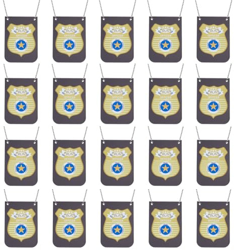 ORIGACH 20 Set Polizeimarken zum Spielen mit Kette, FBI-Polizisten-Marken, Spielzubehör-Set zum Verkleiden, Halloween-Kostüme, Accessoires, Geschenke, Leckereien, Partygeschenke, Zubehör