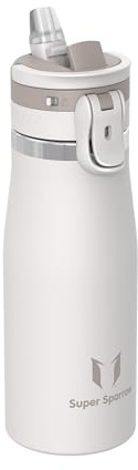 Sparrow Trinkflasche Edelstahl - TouchFlow Thermosflasche mit Strohhalm - 500ml,750ml,1L - BPA-Frei Thermoskanne - Auslaufsicher Thermobecher für Sport, Schule, Outdoor