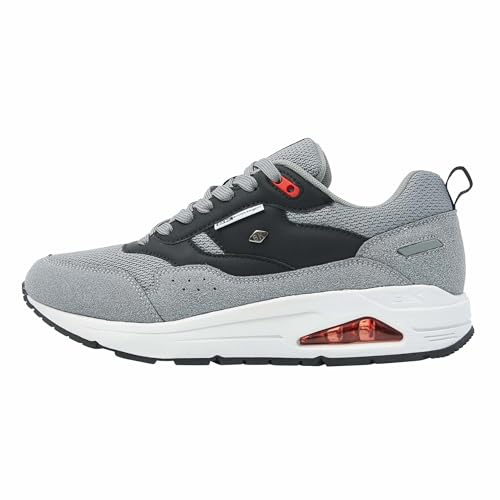 British Knights Herren Lennox Sneaker, Grau/schwarz/rot, 42 EU