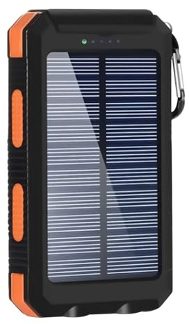 Batterie Externe Solaire - Power Bank 20000mAh sans Fil Portable | Charge Rapide avec Lampe Torche, Boîtier Étanche Résistant Poussière Choc pour Camping Randonnée Voyage Téléphone Extérieur Urgence