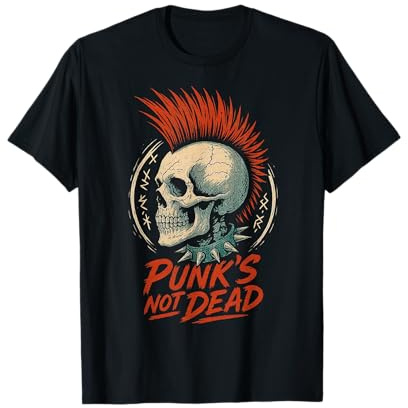 Vintage Punk Rock Schädel 80er Jahre Musik Goth Halloween T-Shirt