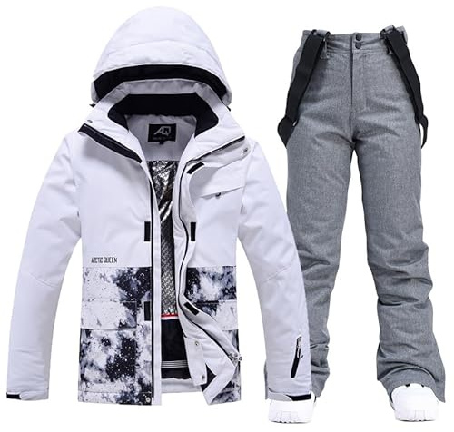 GBZIJIE Schneeanzug Winter Warme Ski Anzug Frauen Winter Im Freien Warme Wind Wasserdicht Männer Jacke Hosen Set Weiblich Männlich Skifahren Snowboarden(Suit 6,S)
