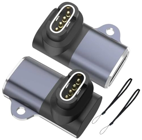 VGowosan 2-Pack Garmin USB-C Charger Cable Adapterwith 2 Anti-Lost Straps, Compatible with Garmin Fenix8/7/6/5, Forerunner965/955/945/935/745/265/255/245/165/55/45Smartwatch