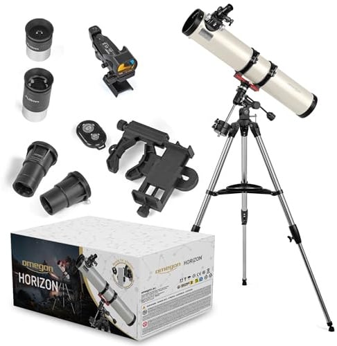 Omegon Teleskop Horizon CR N 114/900 EQ-1 Neo | parabolischer Hauptspiegel l für Deep-Sky | EQ-1 Neo Montierung | Crayford-Okularauszug | für Einsteiger & Fortgeschrittene | inkl. Zubehör