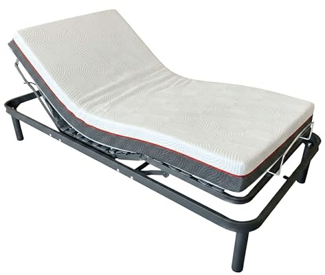 Miroytengo Cama Articulada con Colchón Viscoelástico 150x190 cm Nert 5 planos motor, Mando y 7 zonas