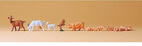 Preiser 14162 Goats and Pigs 10 Figures Track H0 1/87
