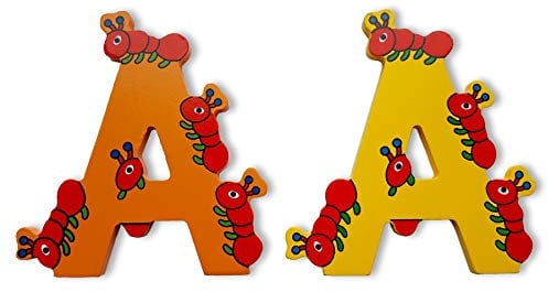 Vinsani® Wooden Jungle Animal Alphabet Letters Personalised Bedroom Wall Door Name (A)