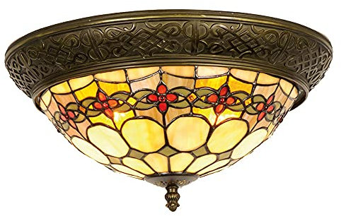 Clayre & Eef LumiLamp 5LL-5355 Deckenleuchte Tiffany Stil Ca. Ø 38 x 19 cm
