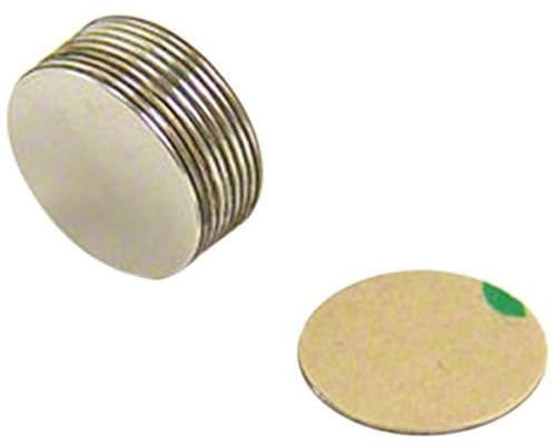 Adhesivo N42 Magnet de Neodimio Para Artes, Manualidades, Fabricación de Modelos, Bricolaje, Pasatiempos, Oficina Y Hogar - 15mm de Diámetro x 0.5mm de Espesor - 0.28kg - Norte - Paquete de 10