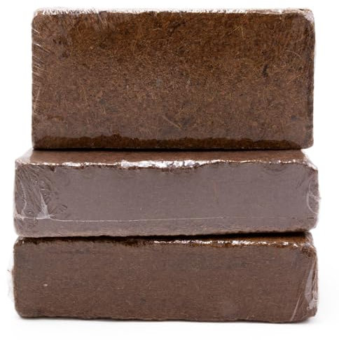 Terra Discount Kokoshumusziegel für Pflanzen - ca.180 Liter Quellerde/Kokosziegel aus Kokosfaser zur Anzucht von Pflanzen - natürliche Kokoserde als Alternative zur herkömmlichen Blumenerde (650g, 20)