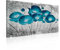 Muster Blumen Mohnblume Türkis Leinwand Bilder (PP2378O1FW) - Wallsticker Warehouse - Size O1 - 100cm x 75cm - 230g/m2 Canvas - 1 Piece