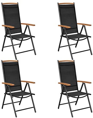 vidaXL 4X Gartenstuhl Alu Klappstuhl Campingstuhl Hochlehner Stuhl Gartenmöbel