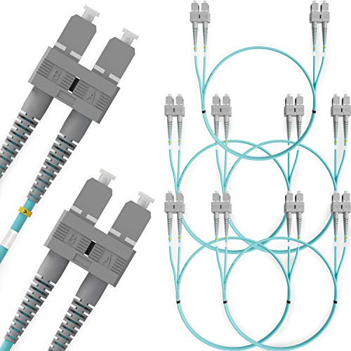 BEYONDTECH Cable de fibra óptica SC a SC OM3 Multimodo Duplex (3 Metros) - Latiguillo Doble Fibra Óptica UPC/UPC - 50/125 (LSZH)