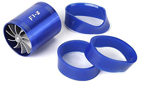 Qiilu Auto Air Intake Turbo, Luftansaugung Turbolader Dual Fan Gas Kraftstoffsparer F1-Z Auto Modification Zubehör