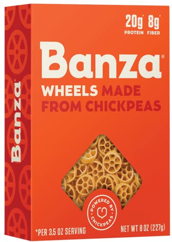 Banza, Chickpea Pasta Wheels, 8 Ounce